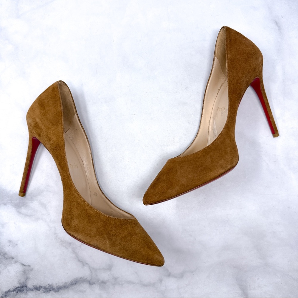 Christian Louboutin Pigalle Follies 100 Suede Pointed Toe Stiletto Heel Pumps 40 - Picture 8 of 15